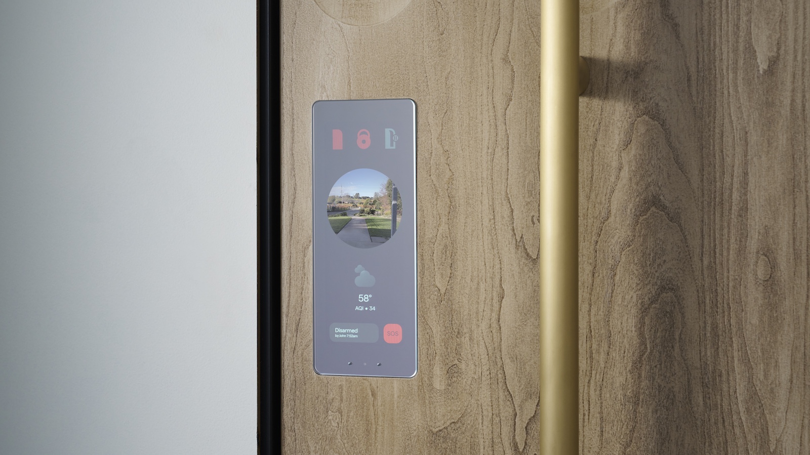 DOMA Intelligent Door en bois avec écran de contrôle intégré