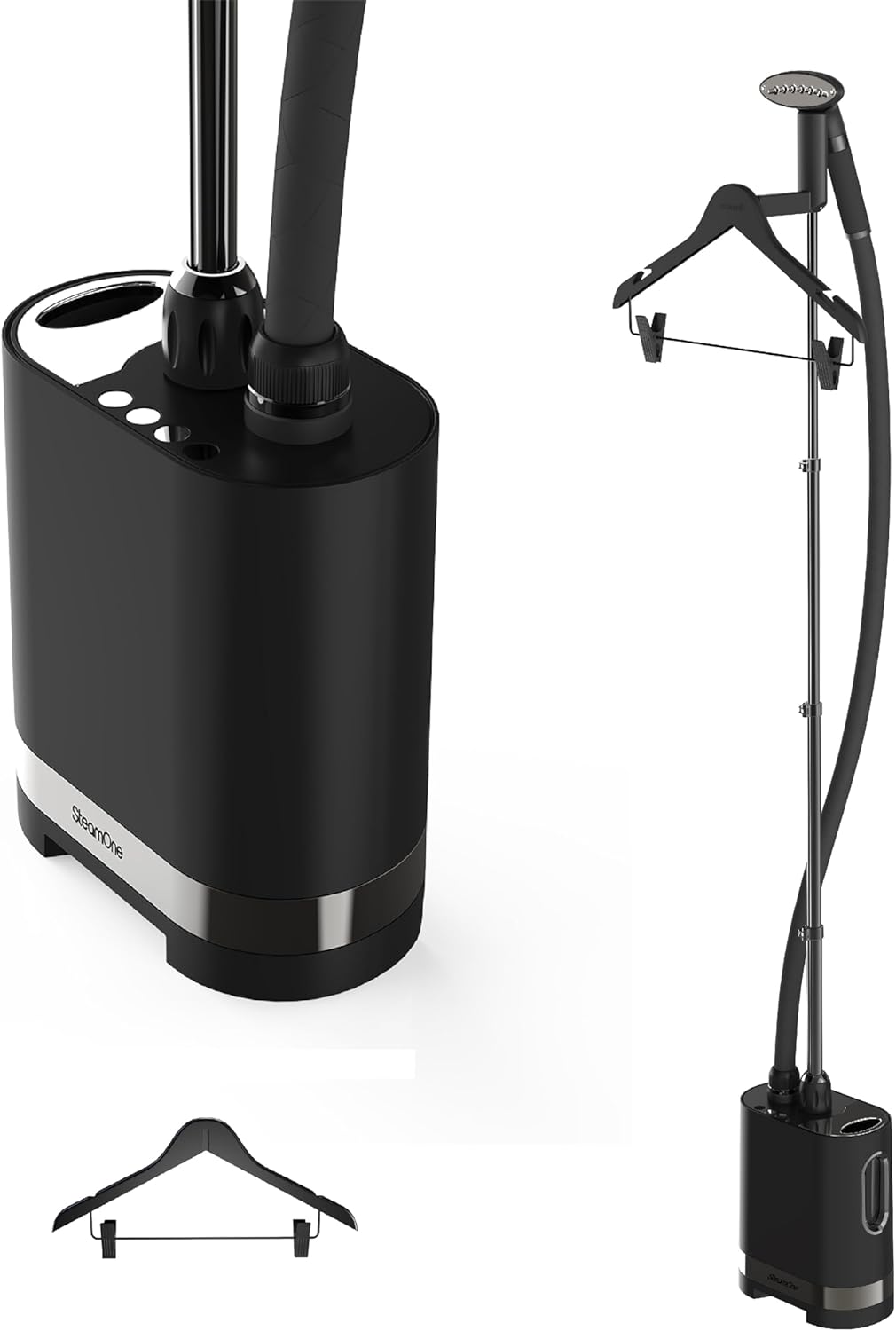 Défroisseur vertical noir SteamOne Stilys avec cintre